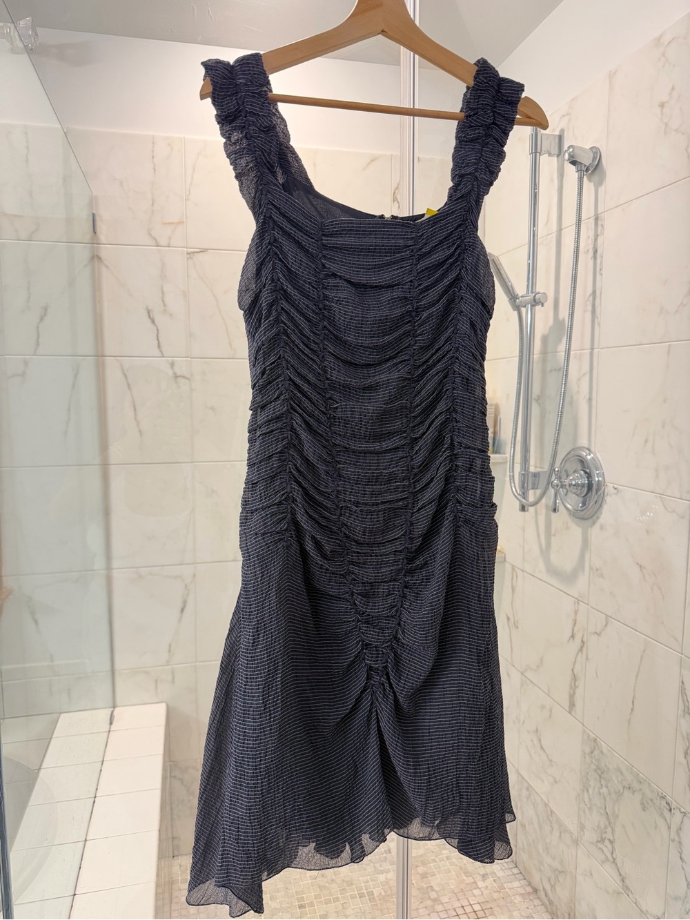 2000s Limited Edition Leon Max Silk Navy Dress